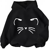 PATPAT Girls Graphic Hoodies Size 4-14 Years Long Sleeve Cartoon Print Pullover Hooded Sweatshirt Cute Casual Tops for Girl