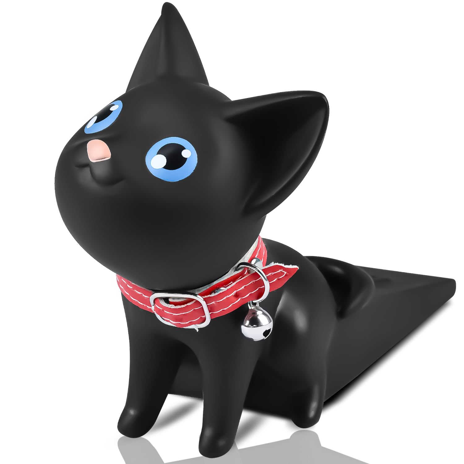 Cute Cat Door Stopper Decorative Non-Slip Floor Protector - Scratch Resistant Door Wedge Holder for Hardwood Tile Carpet All Floor Types Safe Creative Pet Friendly Design