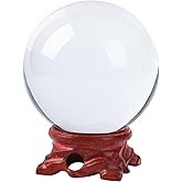 Modaier Crystal Ball 60mm with Wooden Stand and Gift Box for Magic,lensball Photography,Family Decorative,Fortune Teller,Feng Shui,Witchcraft,Witch Decor,and Halloween Decor