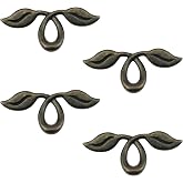 MOROBOR 4 Pack 4" Vintage Style Leafy Drawer Pull, Bronze Dresser Handles Leaf Dresser Pulls Cabinet Knob Hardware, 50mm Hole Distance