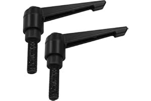 PHITUODA 2Pcs Adjustable Clamping Lever Handle M10 x 32mm Male Thread Adjustable Handles Push Button Ratchet Lever Knob Rotating Screw Handles Bolts with Locking Lever