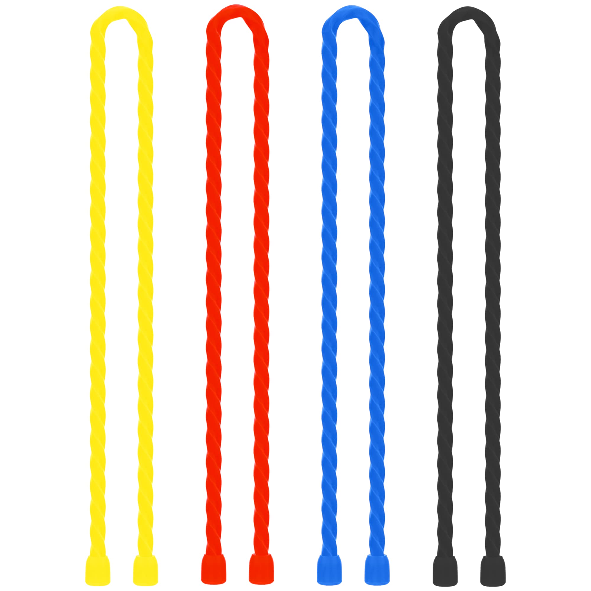 Photo 1 of Dreamxiang 4Pcs 18-inch Silicone Cable Ties Reusable Steel-Core Silicone Twist Cable Tie Straps for Bundling and Organizing Colorful Bendable Holder Strap for Indoor and Out All Purpose, 4 Colors