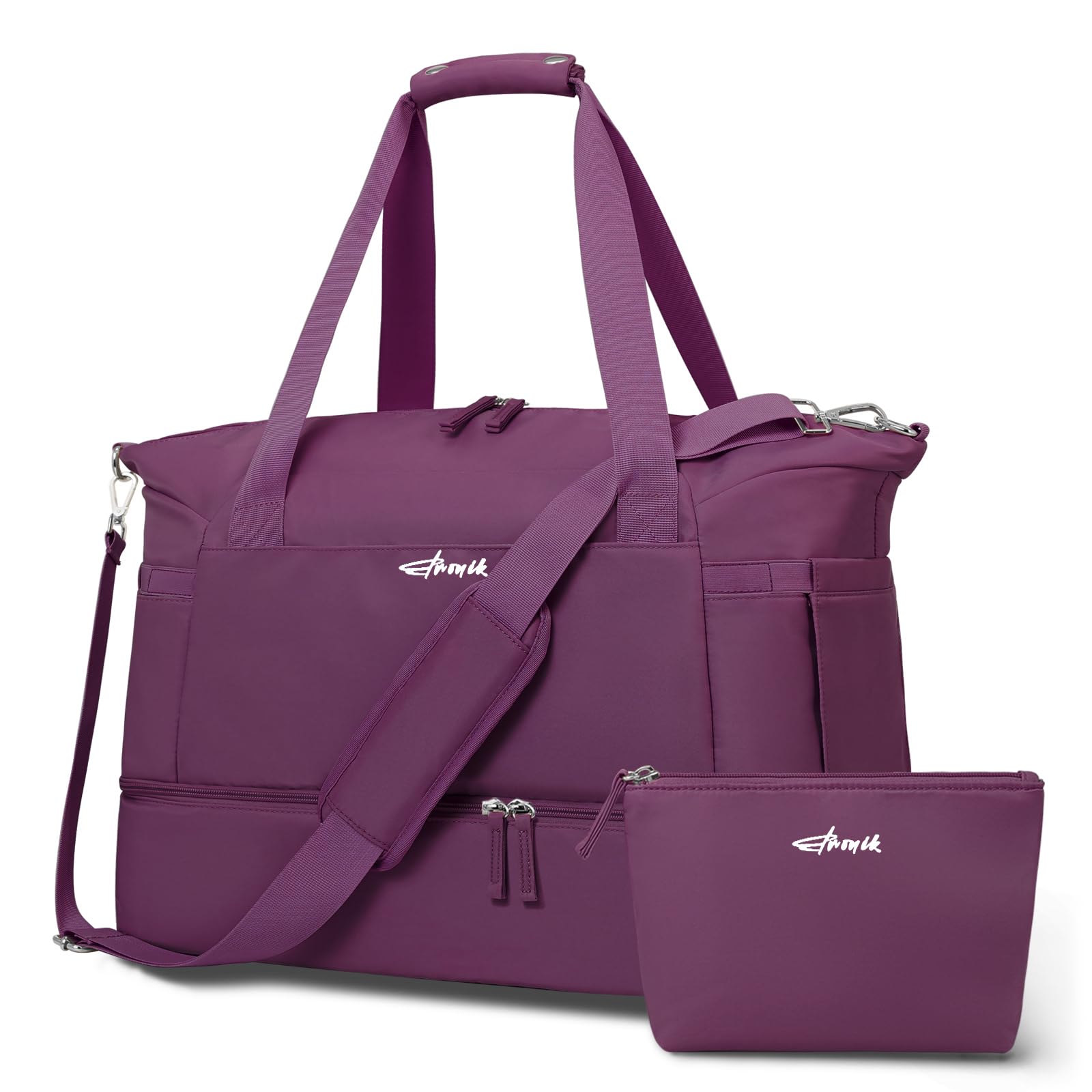 ETRONIK Gym Bag for Women, Personal Item Travel Bag with Shoes Compartment, Weekender Overnight Duffel Bag with Wet Pocket, Carry On Bag for Women, Travel, Gym, Weekend Image