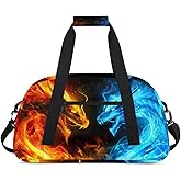 Dragon Fire Water Kids Duffel Bag for Boys, Sports Gym Bag Overnight Travel Weekender Bag Lightweight Carry On Sleepovers Bag for School Practice Gymnastics