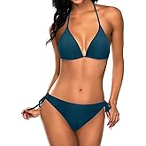Tempt Me Women Triangle Bikini Sets Halter Two Piece Sexy Swimsuit String Tie Side Bathing Suit