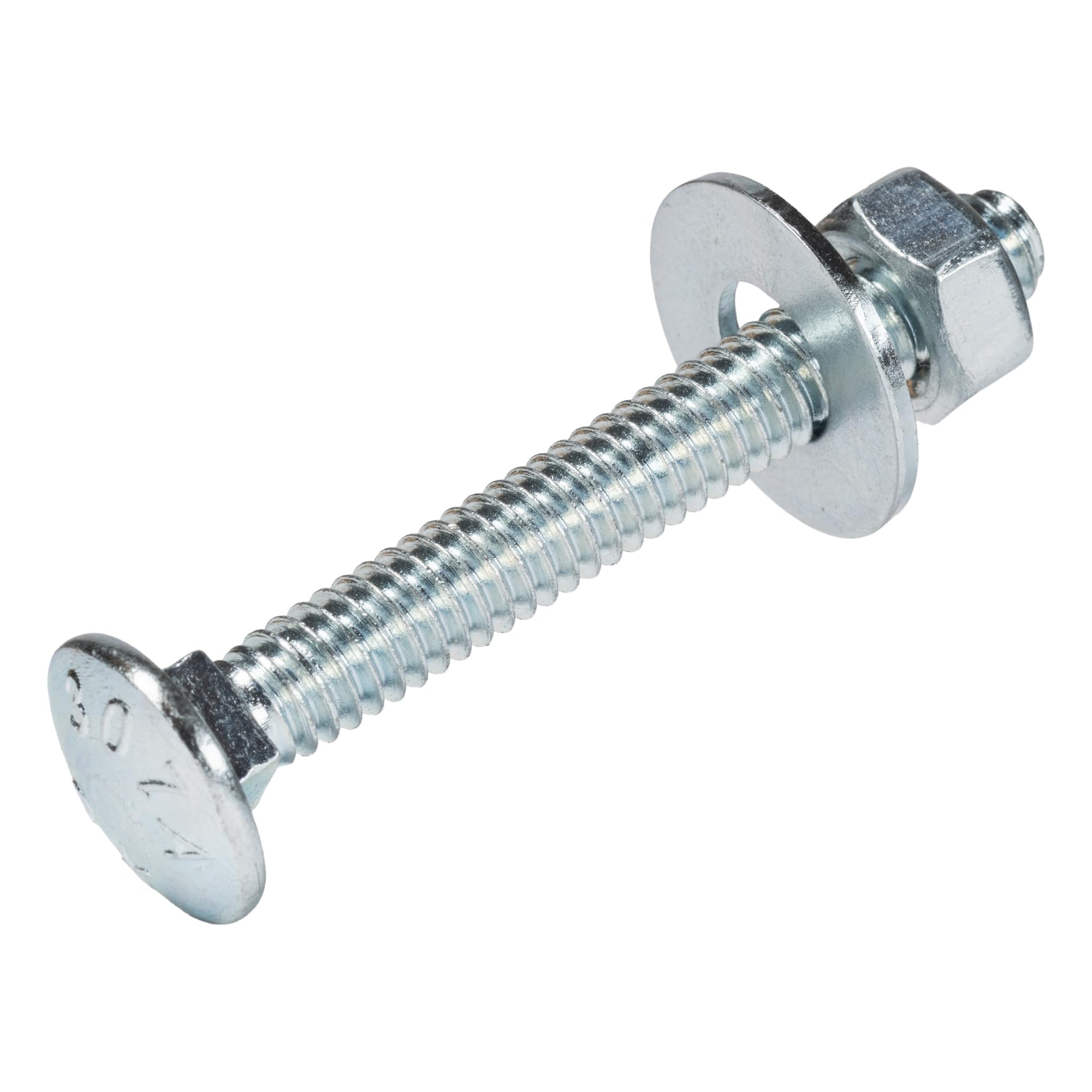 View 1 of 1/4" x 2" (100 Pack) Zinc Carriage Bolt Kit, Grade 307A by Makers Bolt