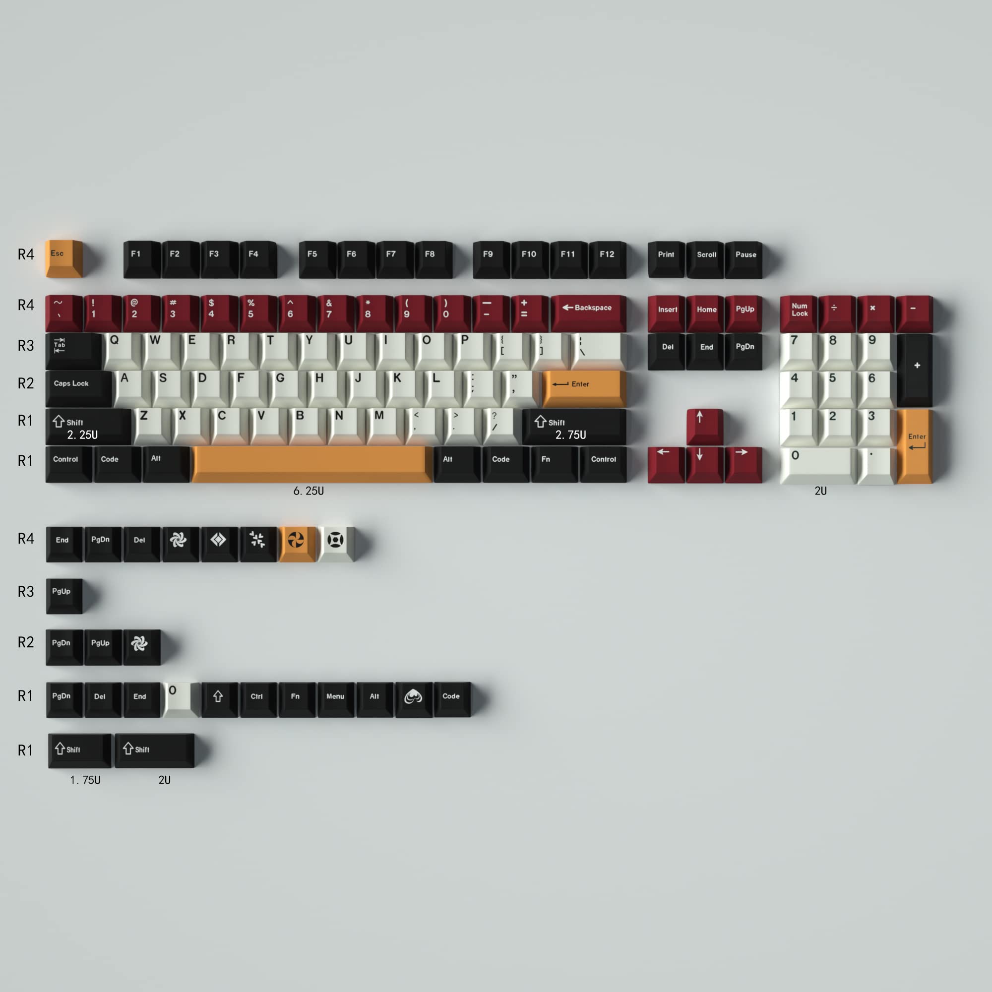 YMDK Keycaps Retroilluminati Nero Oro – Set 129 Tasti PBT Dye Sub, Profilo Cherry, Per Tastiere Meccaniche MX