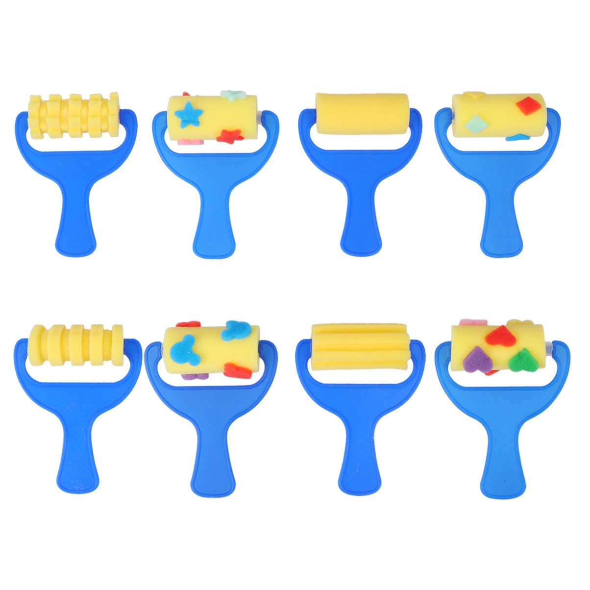 Toyvian 8 Pieces Children's Sponge Brush DIY Drawing Foam Rollers Stampers Early Development Painting Toy for Girls Boys Children