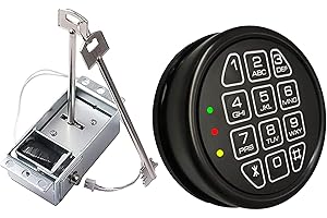 WAH LIN PARTS Gun Safe Lock Replacement, Solenoid Lock with 2 Override Keys Black keypad Gun Safe Electronic for Home and Office