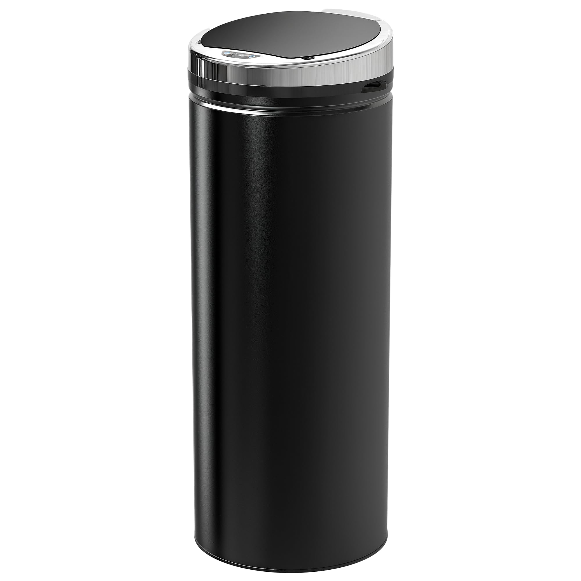 HOMCOM 50L Sensor Bin with Quiet Soft-Close Lid, Automatic Touchless Motion Sensor Rubbish Bin with Fingerprint Resistant, Stainless Steel for Hygienic Kitchen, Home Office Use, Black