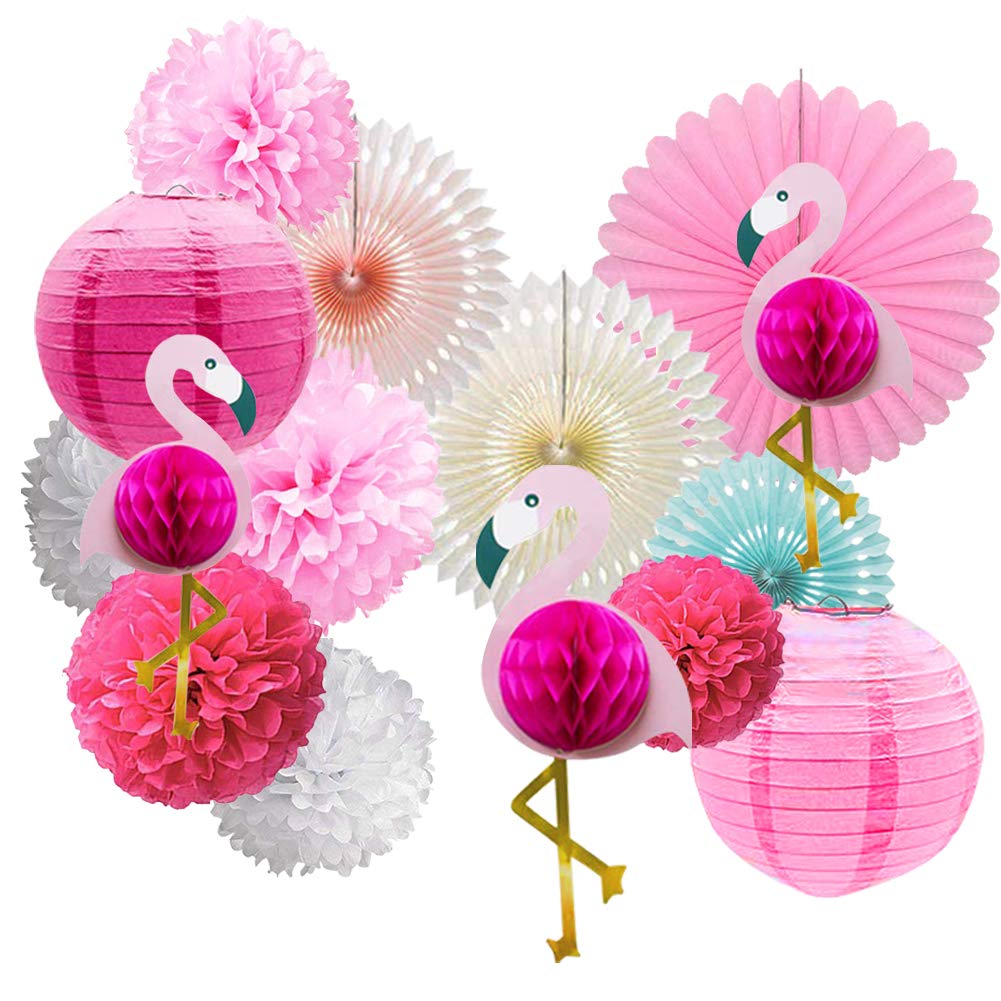 Amazoncom 15 Pcs Flamingo Honeycomb Party Supplies Set Pom