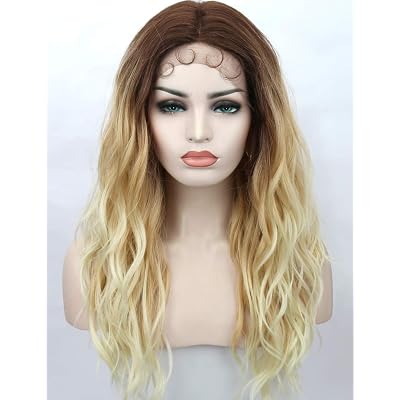 Perruque Longue Femme Blonde Dorée EVA 24B - Synthétique Ondulée - Bonnet Moyen Avec 2 Attaches - Neuf Avec étiquettes