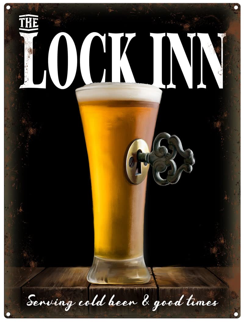 Small (150 x 200mm) Metal Sign - The Lock Inn - Pub Sign
