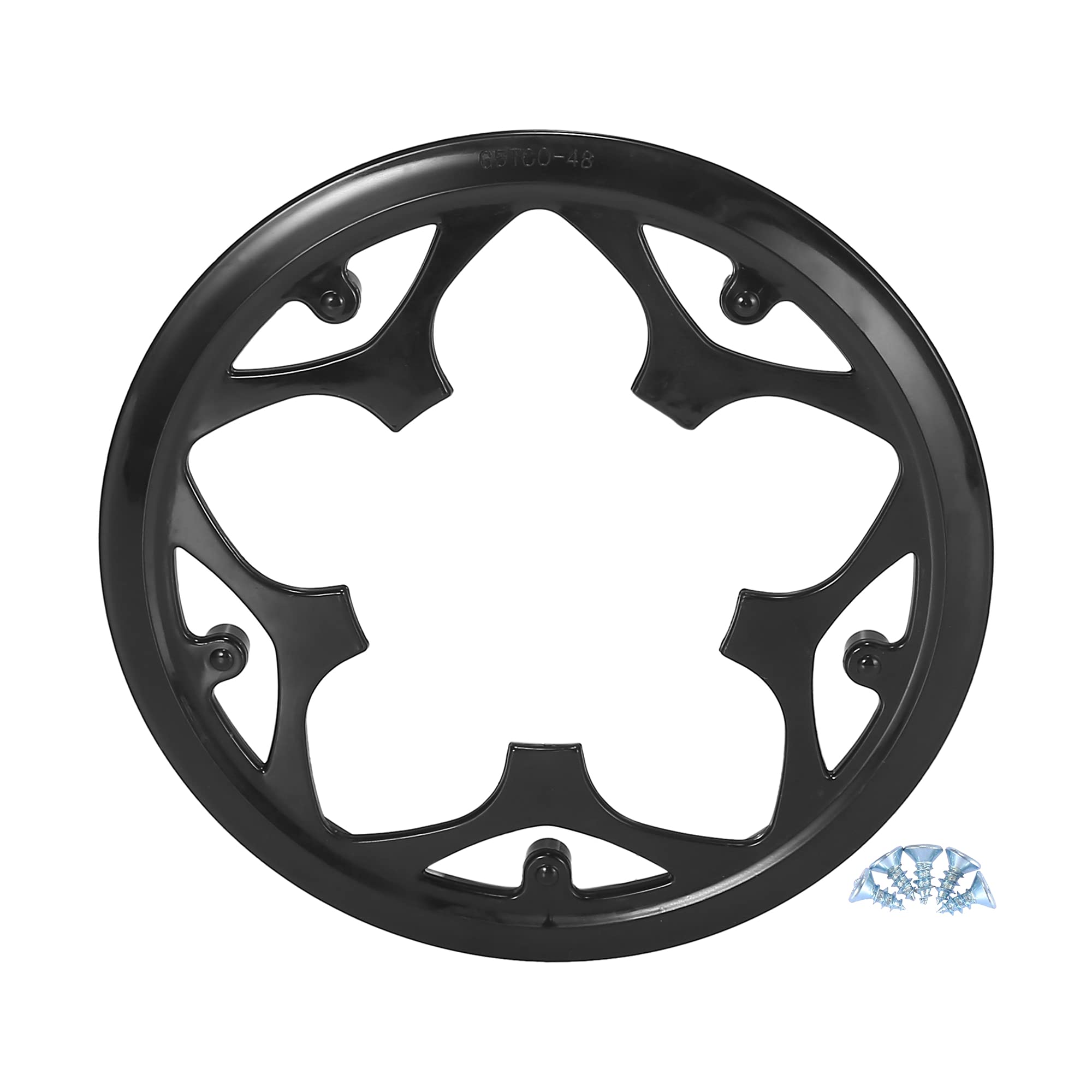 X AUTOHAUX 48 Teeth 9.5cm 5 Holes Bicycle Bike Crankset Chain Wheel Cover Black