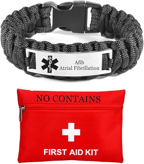 Personalized Paracord Medical Alert Afib Bracelet