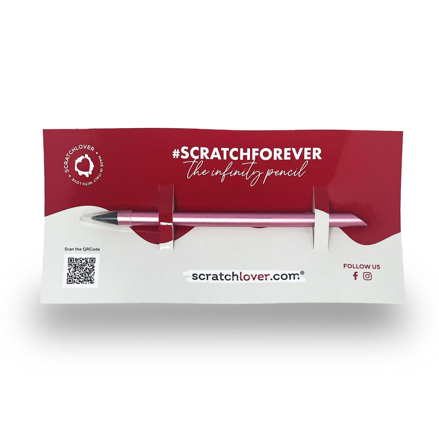 The New Infinity Metallic Pencil - Perpetual Tip Pencil - Up to 20 km Writing as 200 Classic Pencils, Gift Idea Design Gadgets (Pink)