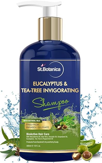 StBotanica Eucalyptus & Tea Tree Oil Hair Repair Shampoo - 300ml - No SLS/Sulphate, No Parabens, No Silicon