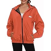 OSTOO Women's Running Cycling Lightweight Rain Jacket Waterproof with Hood Hiking Wind Breakers Pullover