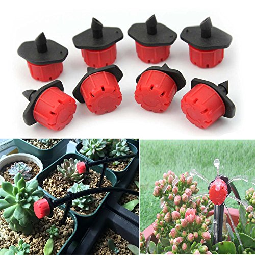 Youngneer Adjustable Irrigation Drippers Emitters Micro Sprinklers Heads 1/4â€ Drip Watering Kits for Greenhouse Patio Garden Flower Bed 150 Pack