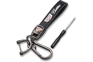 VICSAMER Car Keychain, Genuine Leather Key Chain Accessories Compatible with Cadi,llac CT6 XT5 CTS XTS SRX ATS DTS STS,Auto Keychains Key Ring Business Gift Family Present for Men and Women