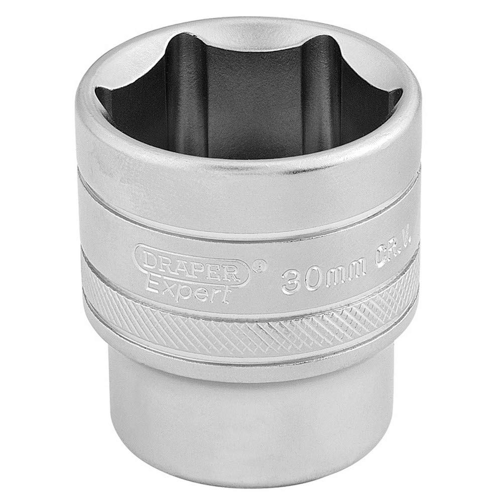 Draper Expert 1/2" 30mm Square Drive Socket | 6 Point Hex Socket | Chrome Vanadium Steel Wrench Accessory | 16620
