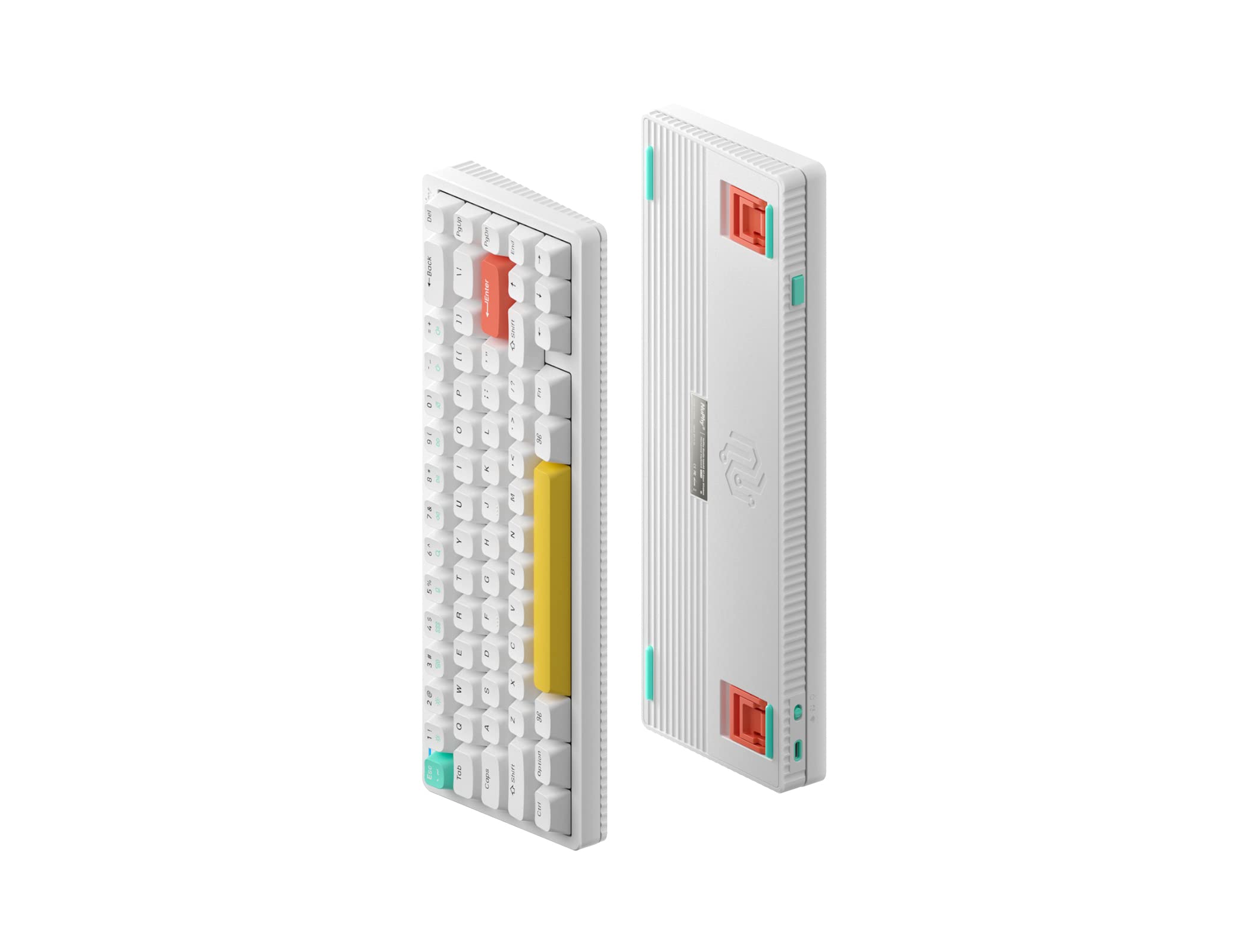 nuphy Halo65 Mechanical Gaming Keyboard with PBT Keycaps, 65% RGB Hot-swap Wireless Keyboard, Supports Bluetooth、2.4G and Wired Connection，Compatible with Mac and Windows-White(Gateron Red Switch)
