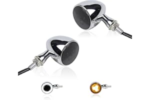 FACAILAHA Universal Chrome Front Bullet LED Turn Signals 12V Motorcycle Switchback Turn Signal Lights Running Light Compatible with Honda CB1100 Harley XL883 Yamaha Indian Triumph Kawasaki Chopper