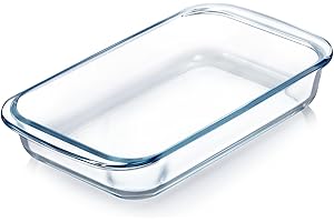 1 Liter Mini (5.5in x 8in) Glass Baking Dish for Oven, Single Serving Glass Pan for Cooking Small Glass Casserole Dish Rectan
