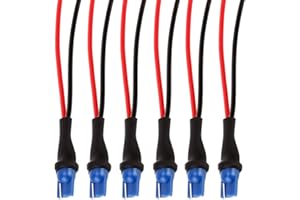 BlyilyB 6-Pack T10 Male Socket Extended Wire Connector Plug Adapter Assembly Holders Used For Turn Signal Lights, Brake Lights,Tail Lights, Daytime Running Lights