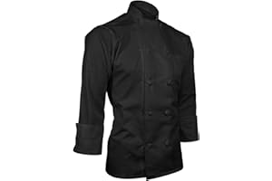 CHEFSCLOSET Long Sleeve Basic Knot Button Chef Coat