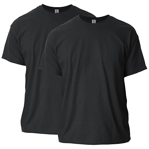 Gildan Adult Ultra Cotton T-Shirt, Style G2000, Multipack, Black (2-Pack), 5X-Large