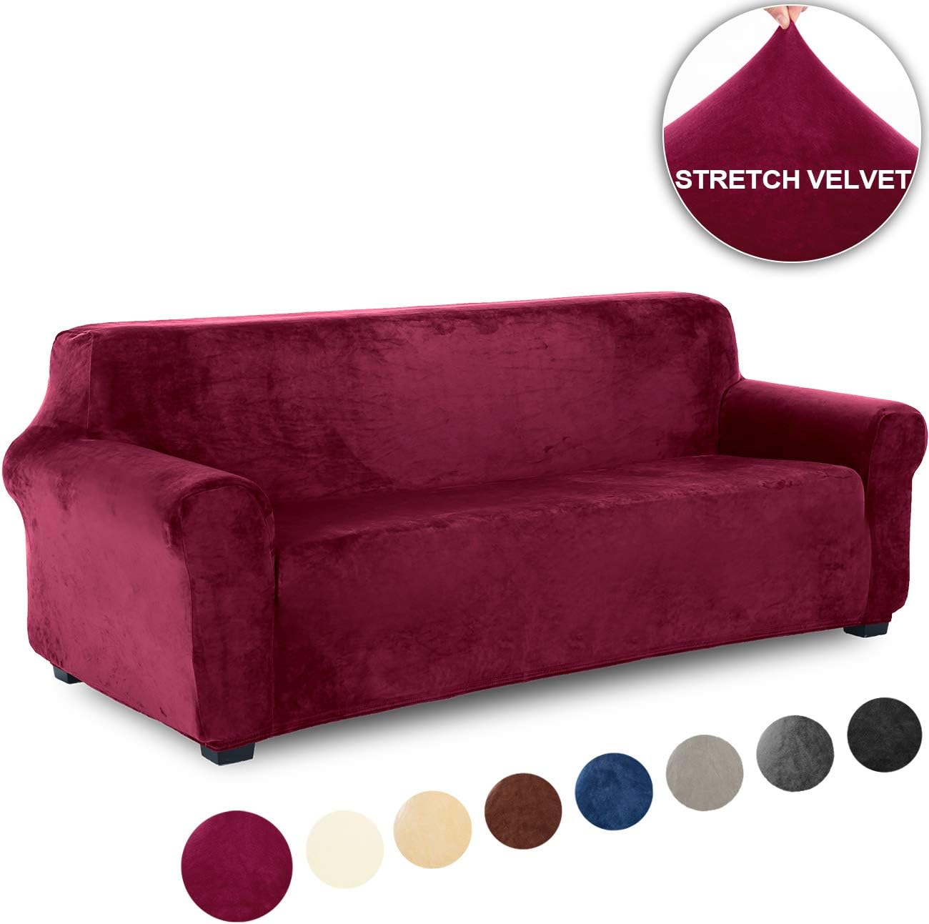 TIANSHU Velvet XLSofa Furniture Cover Plush Stylish Sofa Slipcover Stretch Furniture Protector