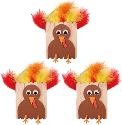 Amazon Com Bestoyard 5pcs Diy Thanksgiving Turkey Craft Kit For