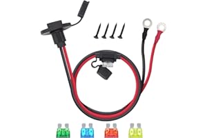 Billion wealth SAE Power Socket Sidewall Port to O Ring Connecters Extension Cord Cable Connector with 10A 15A 20A 25A 30A Fuse (14AWG 3.3FT)