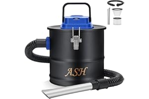 GoCampDirect Ash Vacuum Cleaner -2.6 Gallon Fireplace Ash Vac with 800w Powerful Hose Non-Woven Dust Separator | Dry Stove Vacuum for Fireplaces Pellet Grill Wood Stove Fire Pits Blue