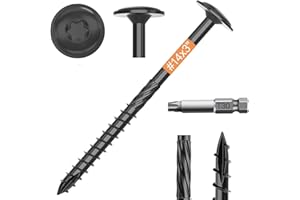 GHLTXKJ #14×3 Inch 100pcs T30 Star Drive Outdoor Wood Deck Construction Timber Lag Fence Screws,Rust Resistant Black Ceramic Coating, Torx Bit Included