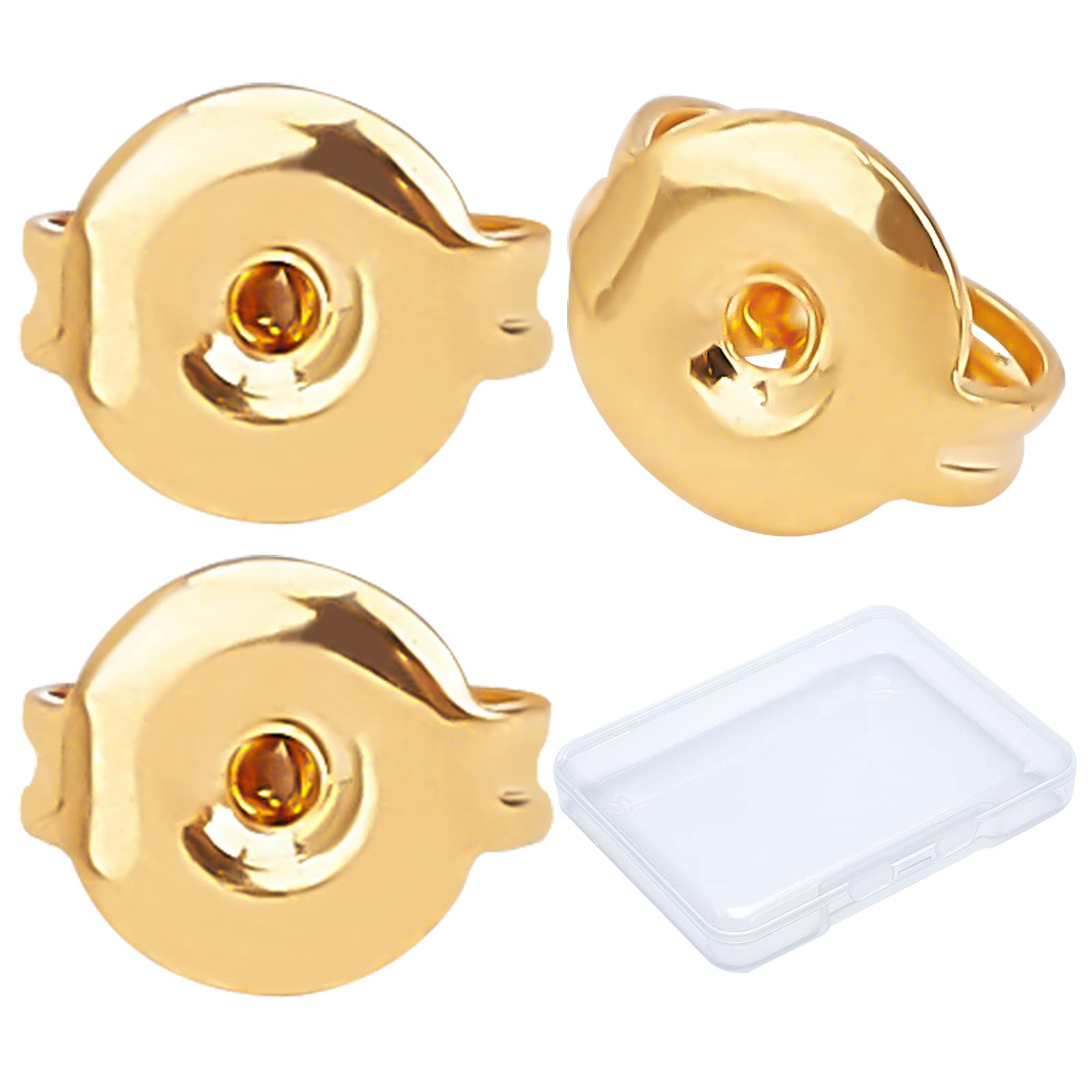 CREATCABIN 200pcs 18K Gold Plated Earrings Back Ear Nuts Butterfly Earring Backs Replacements Secure Ear Locking Jewellery Accessories for Women Earrings Stopper — image 1