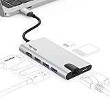 USB C Hub Adapter, QacQoc 8-in-1 USB C to