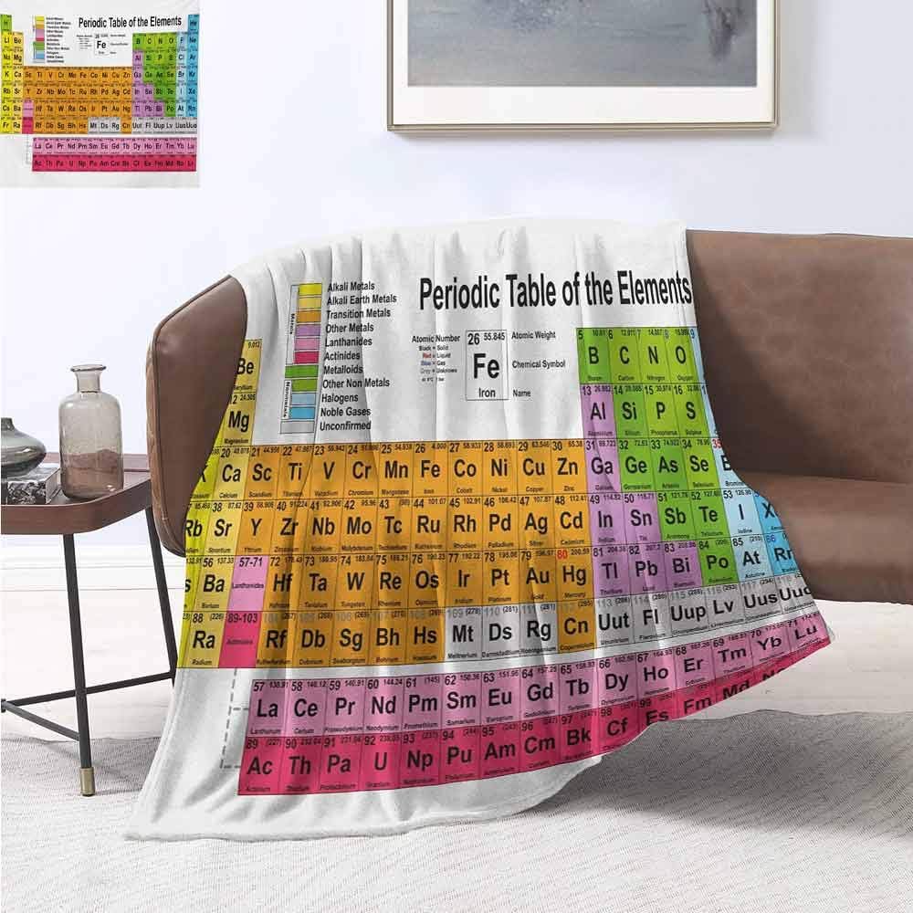 smllmoonDecor Periodic Table Throw Blanket Science Freak Chemistry