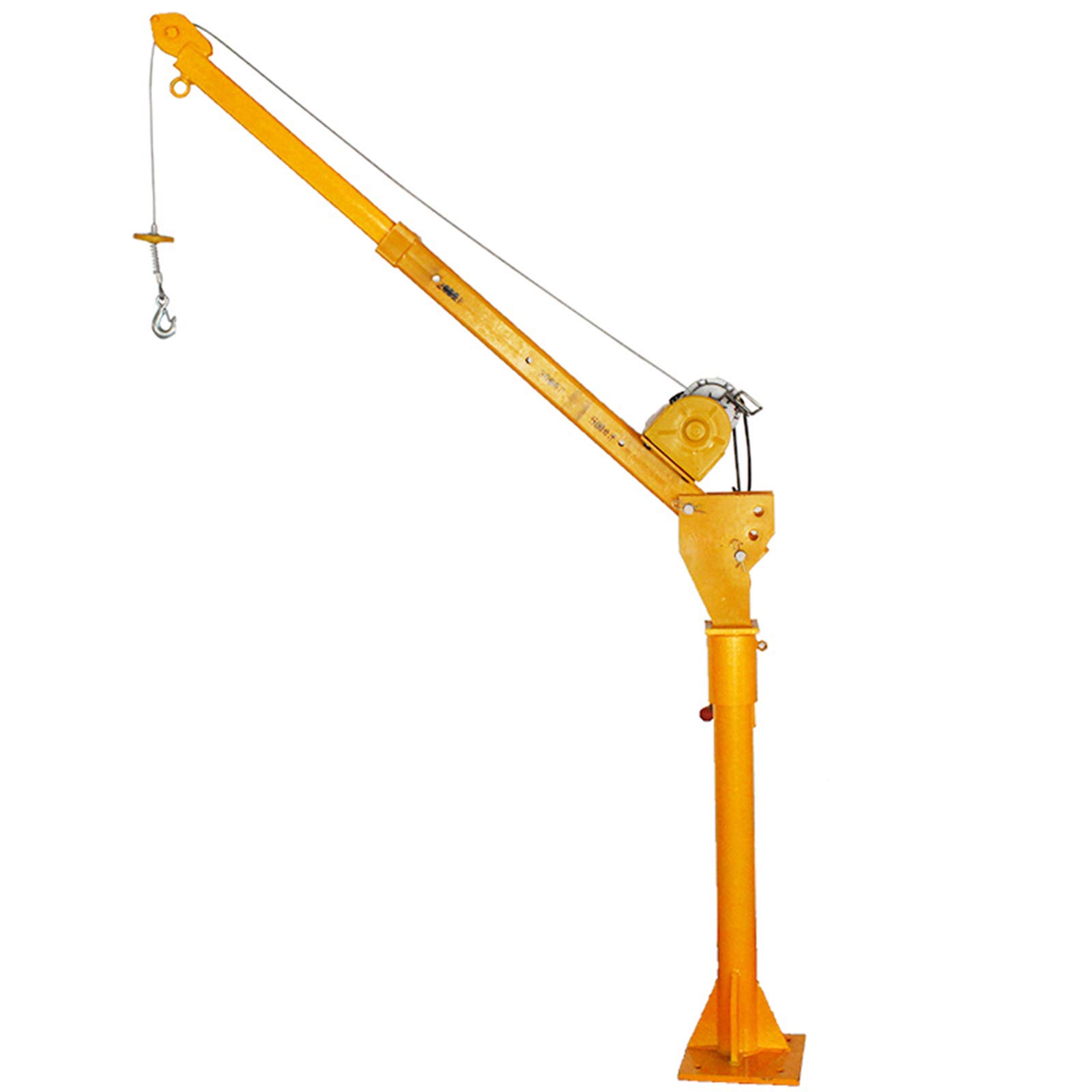 TECHTONGDA 1100lb Davit Crane 360° Electric Winch TruckMounted Crane