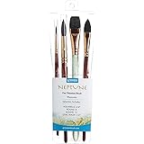 Princeton Artist Brush, Neptune Series 4750, 4-Piece Synthetic Squirrel Watercolor Paint Brush Set, Includes Aquarelle, Oval 