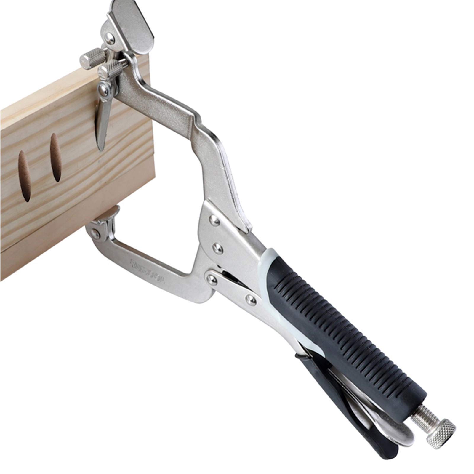 12" Woodwork Right Angle Clamp for Pocket Hole Joinery, 90 Degree Corner Clamp Multifunction Corner Jig, Frame Woodwork Right Fixed Woodworking T Joints Miter Fit Tool with Dual-Purpose Design