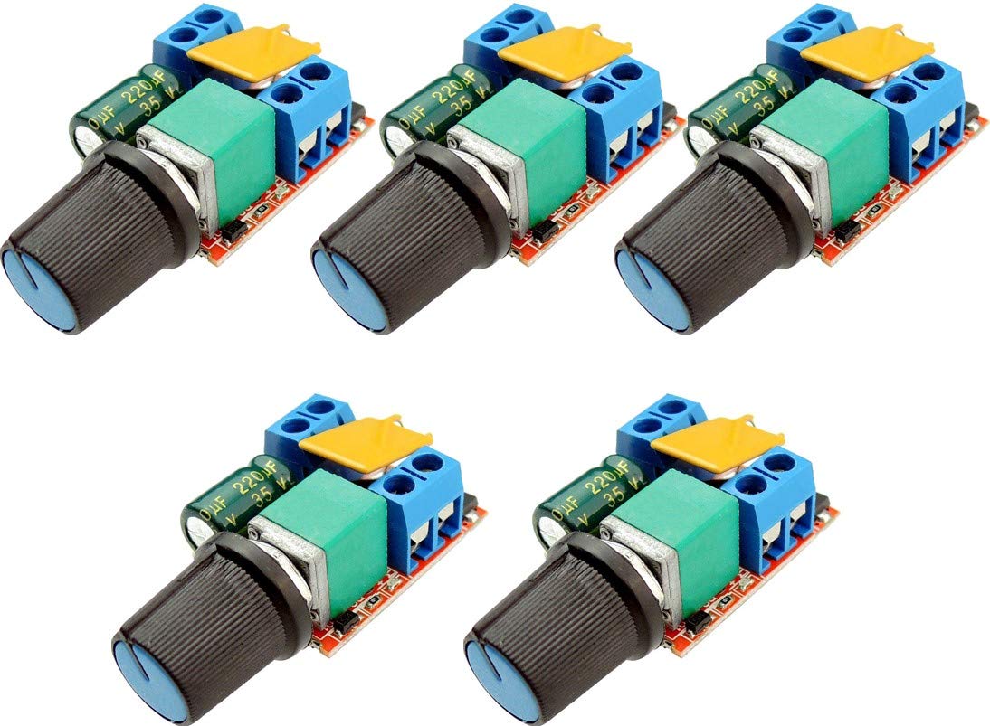 TECNOIOT 5pcs 5A PWM Max 90W DC Motor Speed Controller 3V-35V Switch LED Dimmer