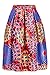 Annflat Women's African Print Knee Length Flare Skirts with Pockets X-Large Red