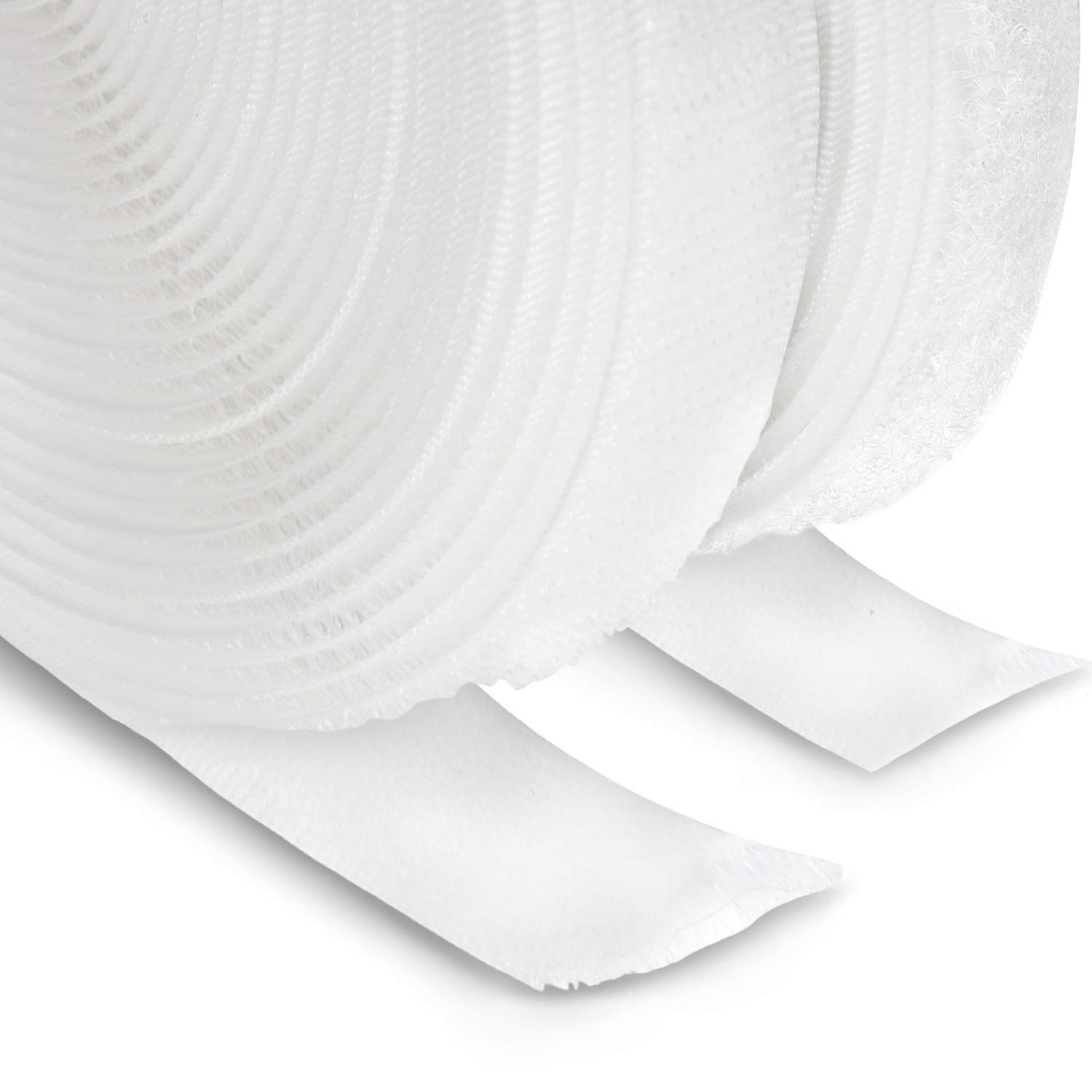 FrogJim Hook and Loop Tape for Sewing and handicrafts, White, on 5m Rolls, 20mm Wide, Each 5m roll Loop and 5m roll Hook KRNW5 (Sewing, White)