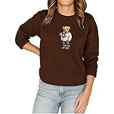 Studio 9Thirty3 Snowflake Bear Graphic Sweatshirt – Preppy Teddy Bear Women’s Crewneck Sweatshirt, Cozy Unisex Pullover