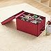 Elf Stor 1046 Ornament Storage Chest with Lid and 24 Extra Large Individual Compartments-Stackable Organizer Cube in Red, Case