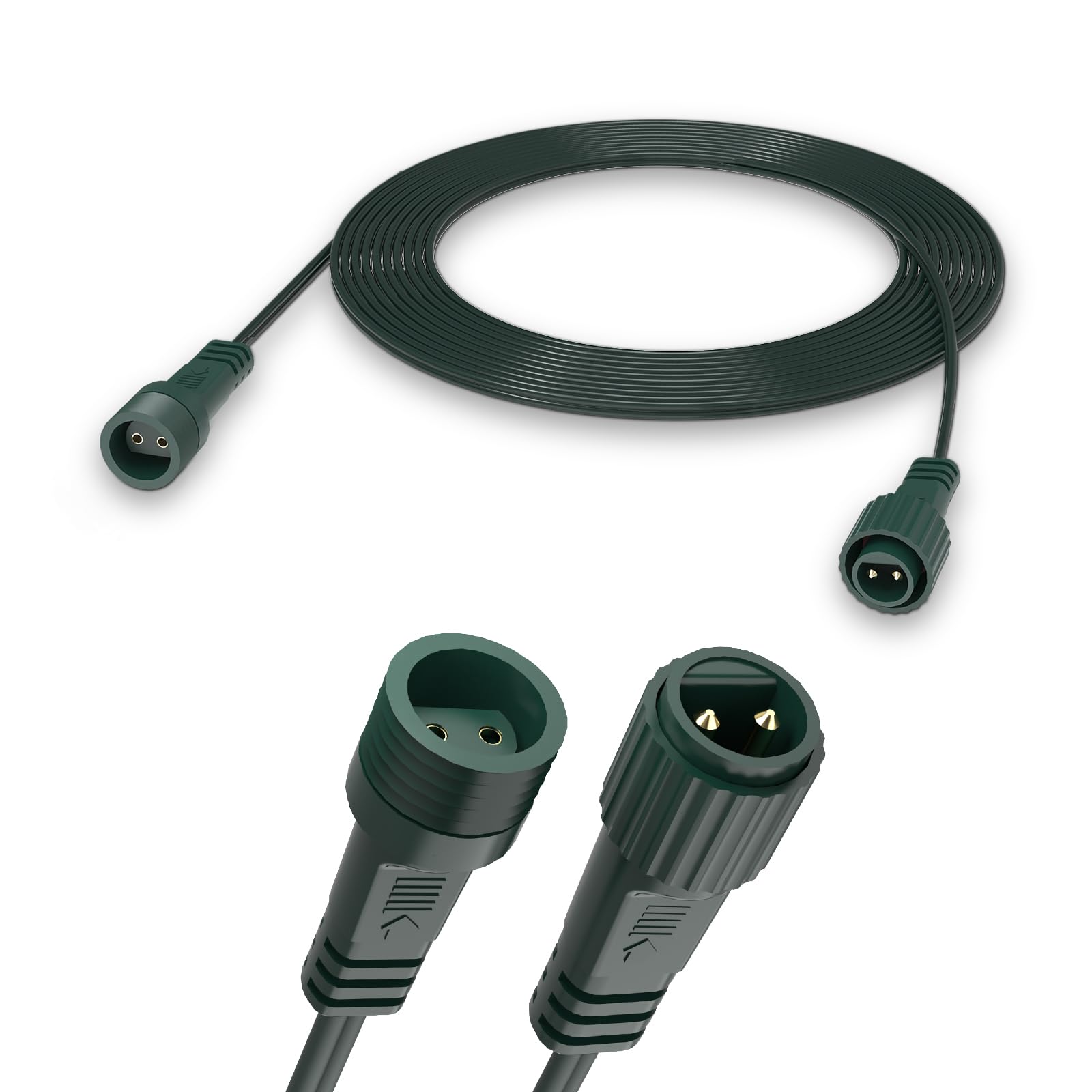 Dalugo 10m/33ft Christmas Lights Extension Cable, IP65 Waterproof 2 Pin Outdoor Extension Lead Wire for G40 Globe, Icicle, Net, and Fairy Lights