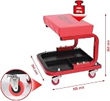 KS Tools 440mm Workshop Stool Mobile Rolling Storage Garage Mechanic view 2