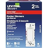 Leviton 2-Pack Lever Lever Edge Decora Slide Dimmer Switch for LED/Incandescent Bulbs, 150 Watt, Single Pole or 3-Way, ESL01-